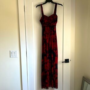 Red and Black Flowy dress